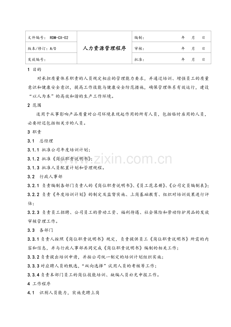 人力资源管理程序.doc_第1页