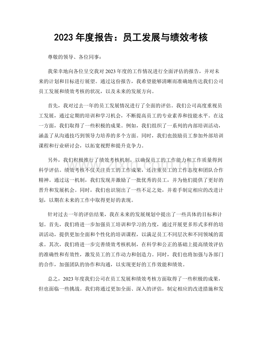 2023年度报告：员工发展与绩效考核.docx_第1页