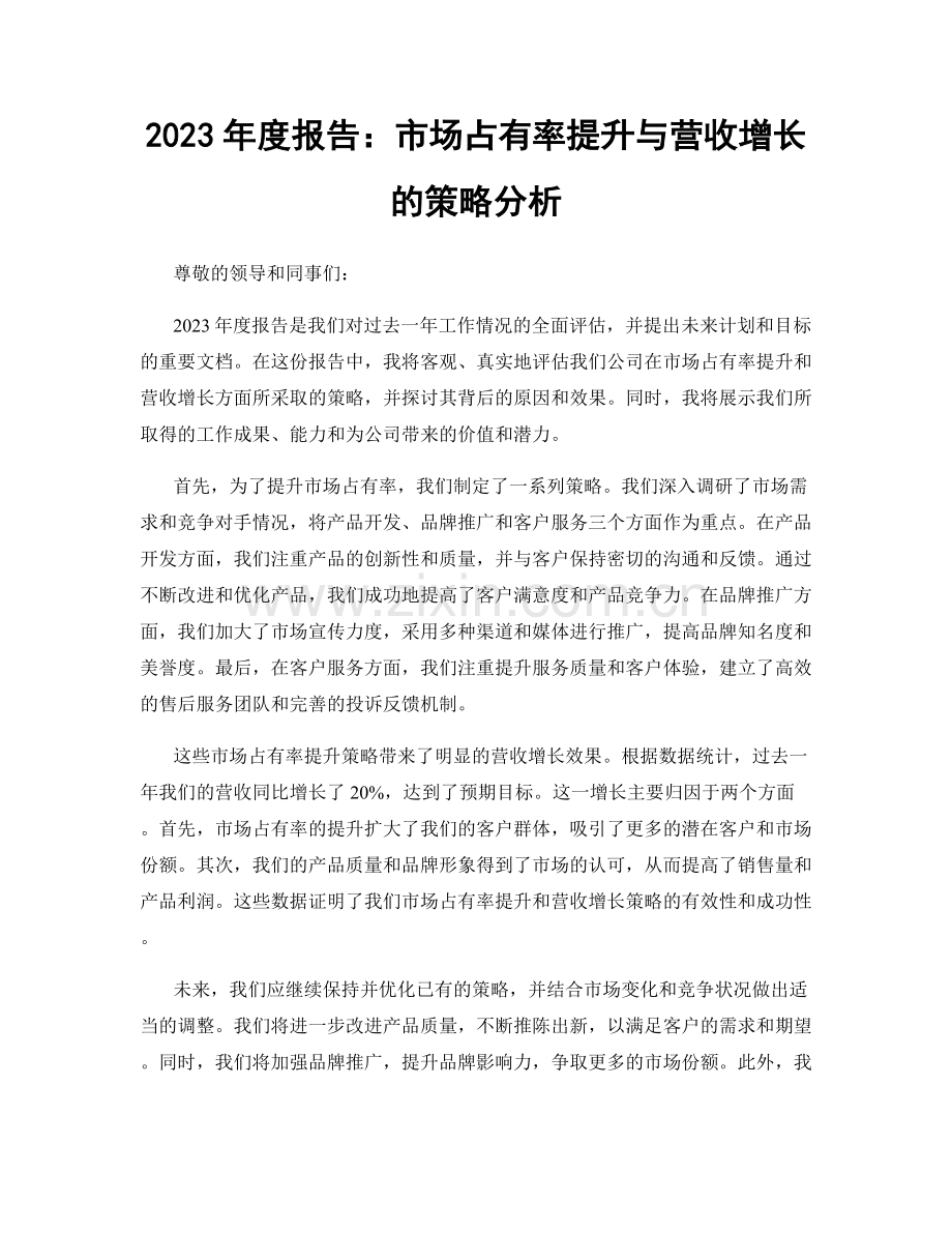 2023年度报告：市场占有率提升与营收增长的策略分析.docx_第1页