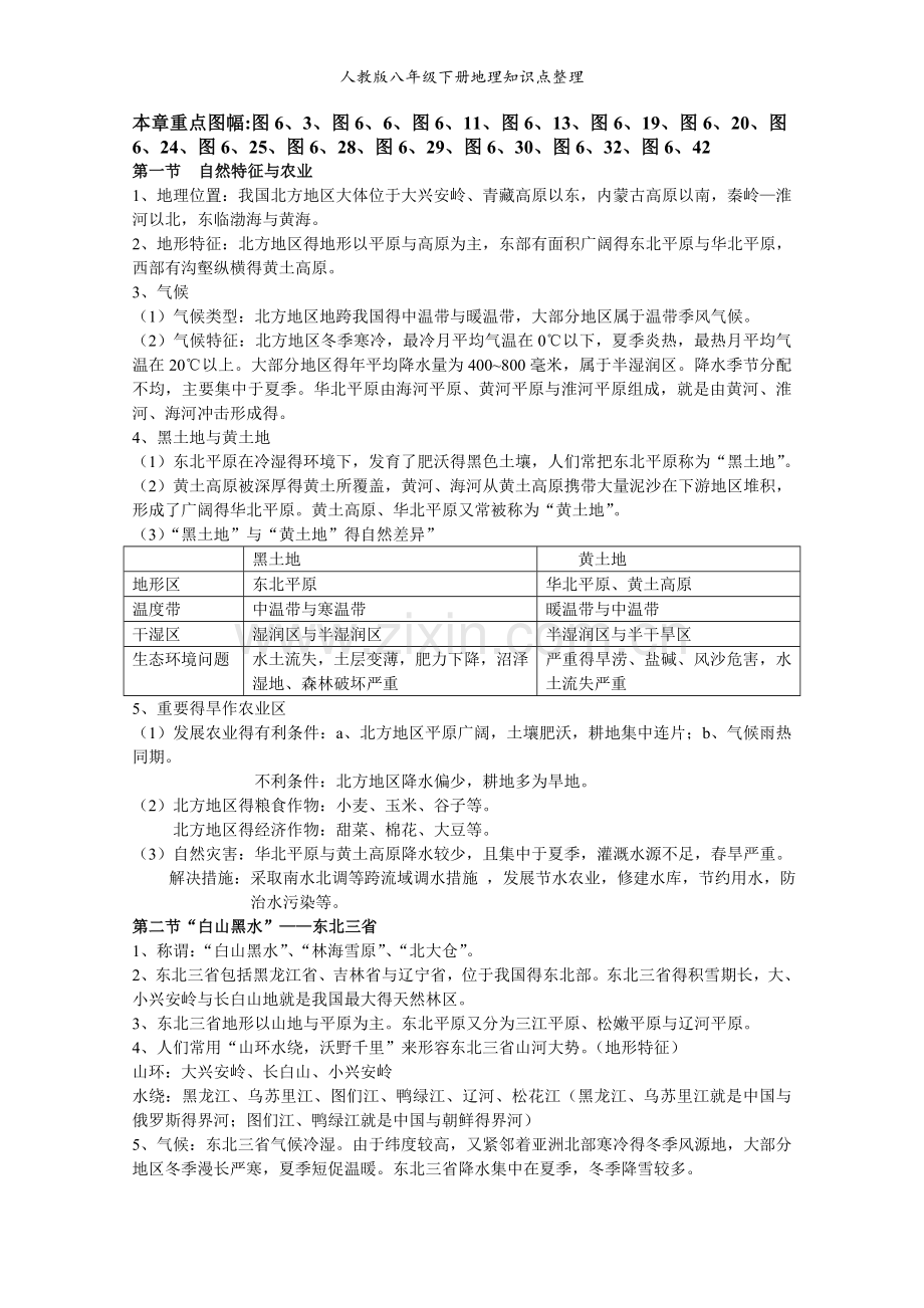 人教版八年级下册地理知识点整理.doc_第2页