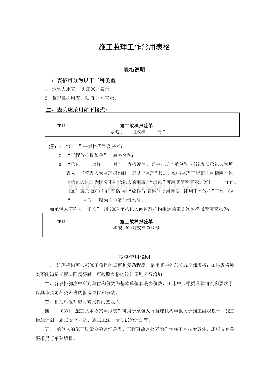 水利工程建设项目施工监理常用表格无条文说明.docx_第1页