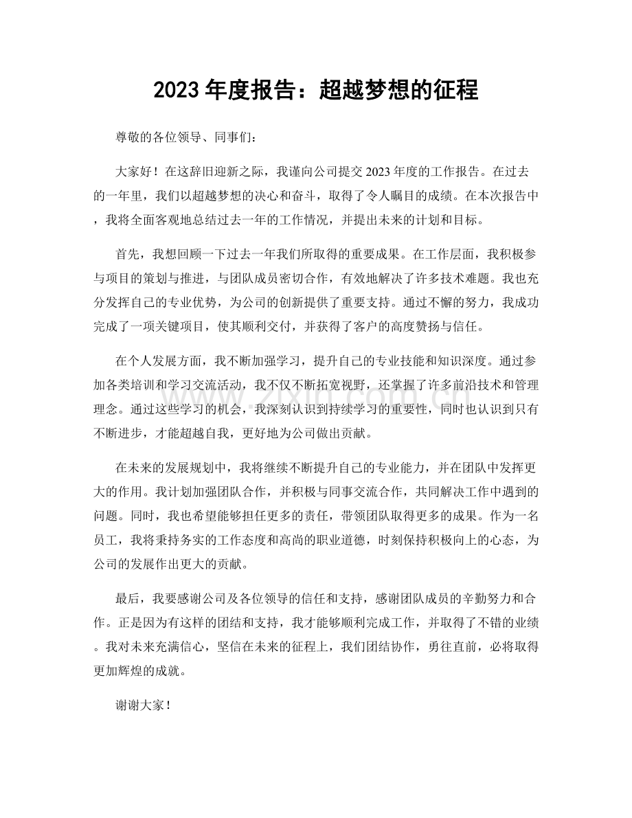 2023年度报告：超越梦想的征程.docx_第1页