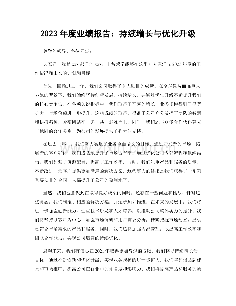 2023年度业绩报告：持续增长与优化升级.docx_第1页