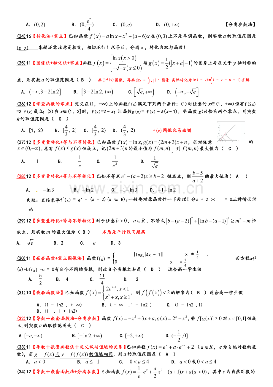 高三数学导数压轴小题汇编.doc_第3页