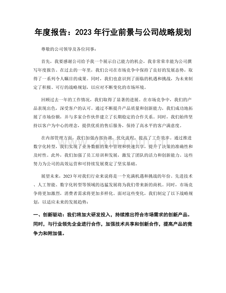 年度报告：2023年行业前景与公司战略规划.docx_第1页