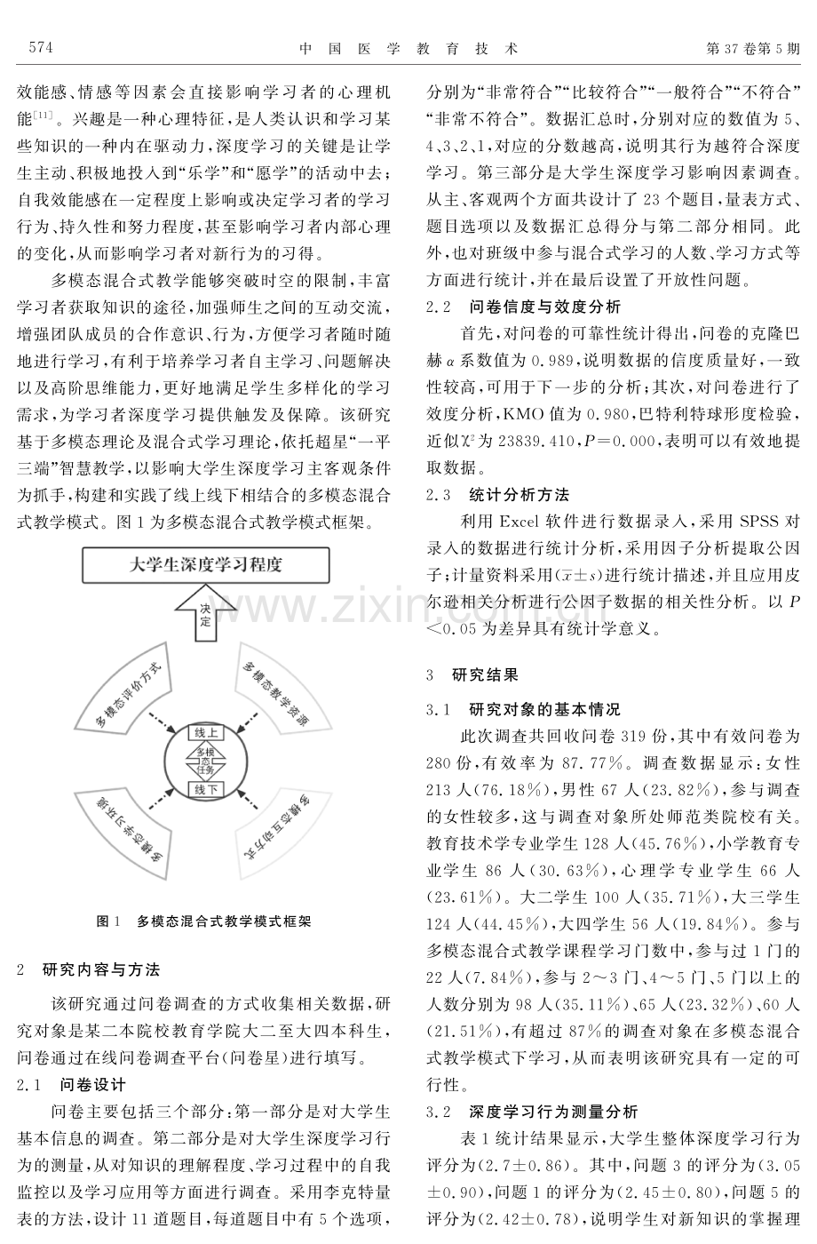 多模态混合式教学场域中大学生深度学习影响因素的实证分析.pdf_第3页