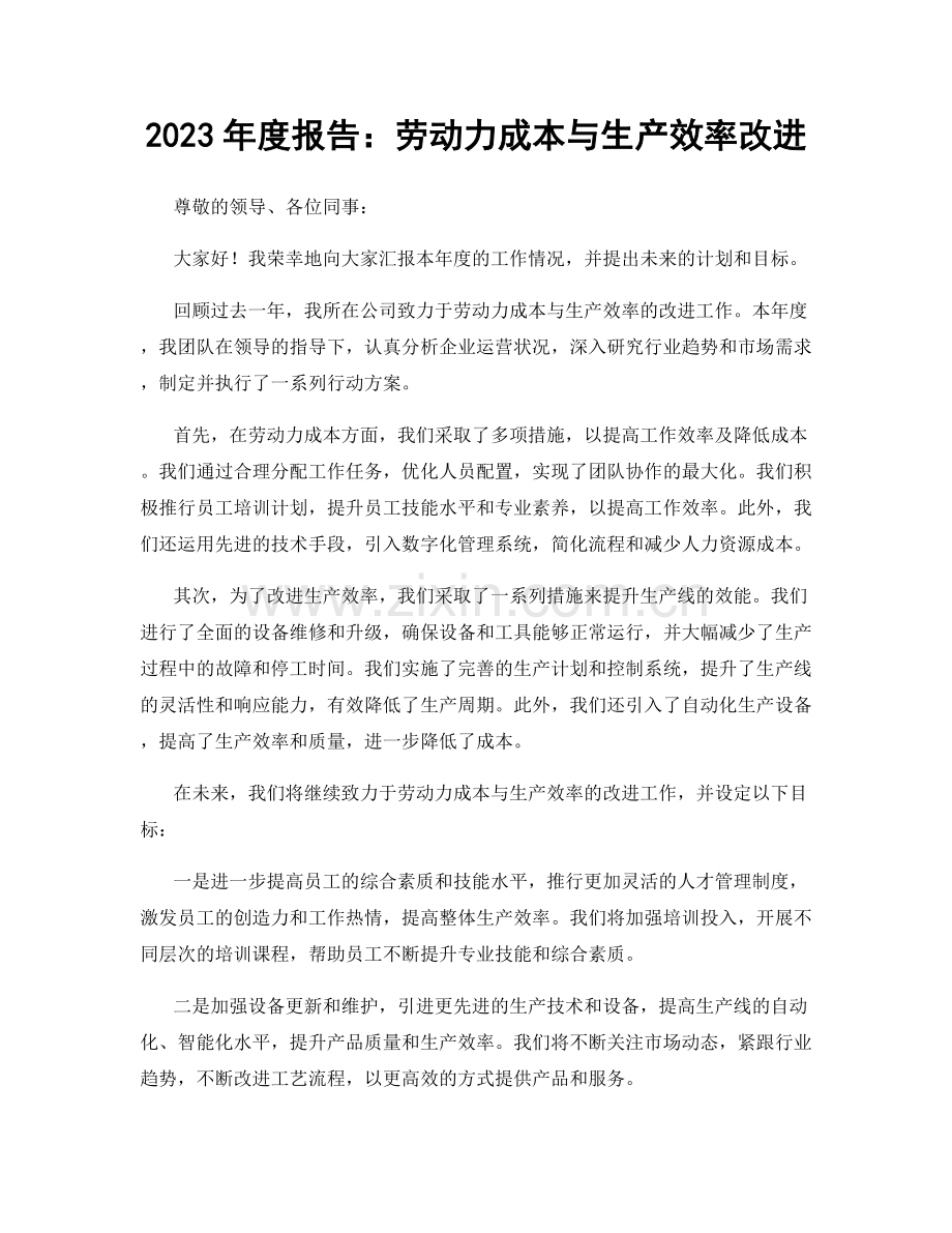 2023年度报告：劳动力成本与生产效率改进.docx_第1页