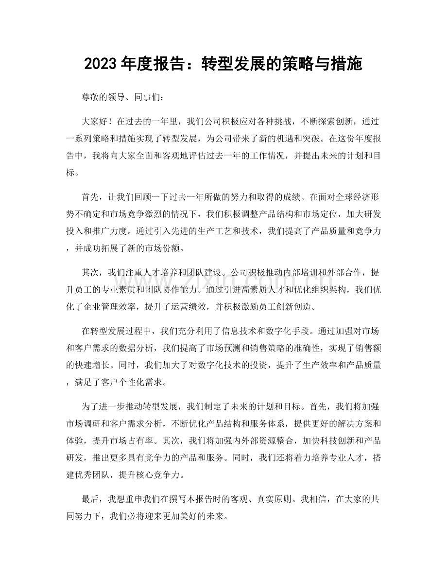 2023年度报告：转型发展的策略与措施.docx_第1页