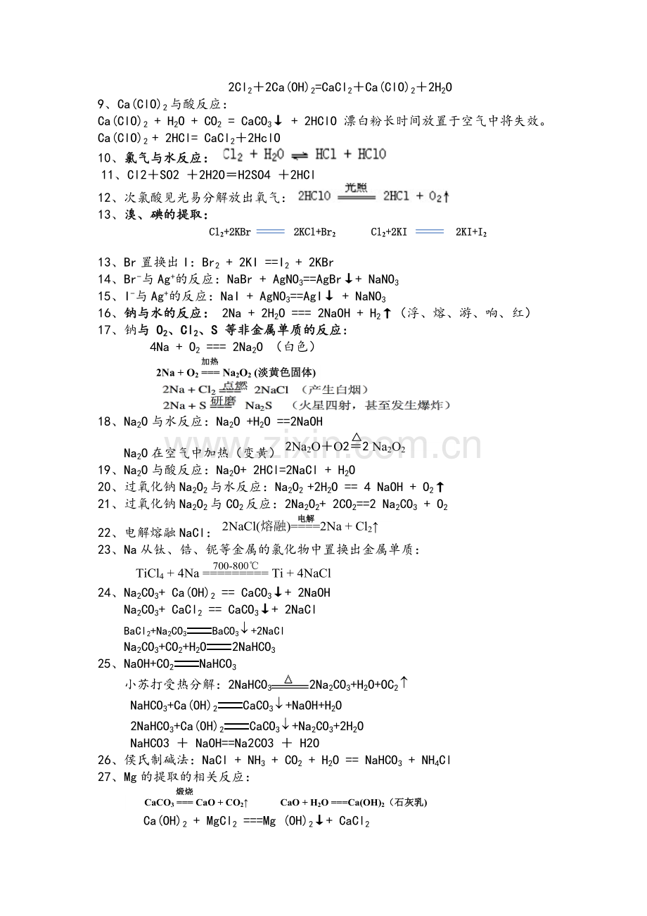 高一化学必修1苏教版化学方程式完全总结.doc_第2页