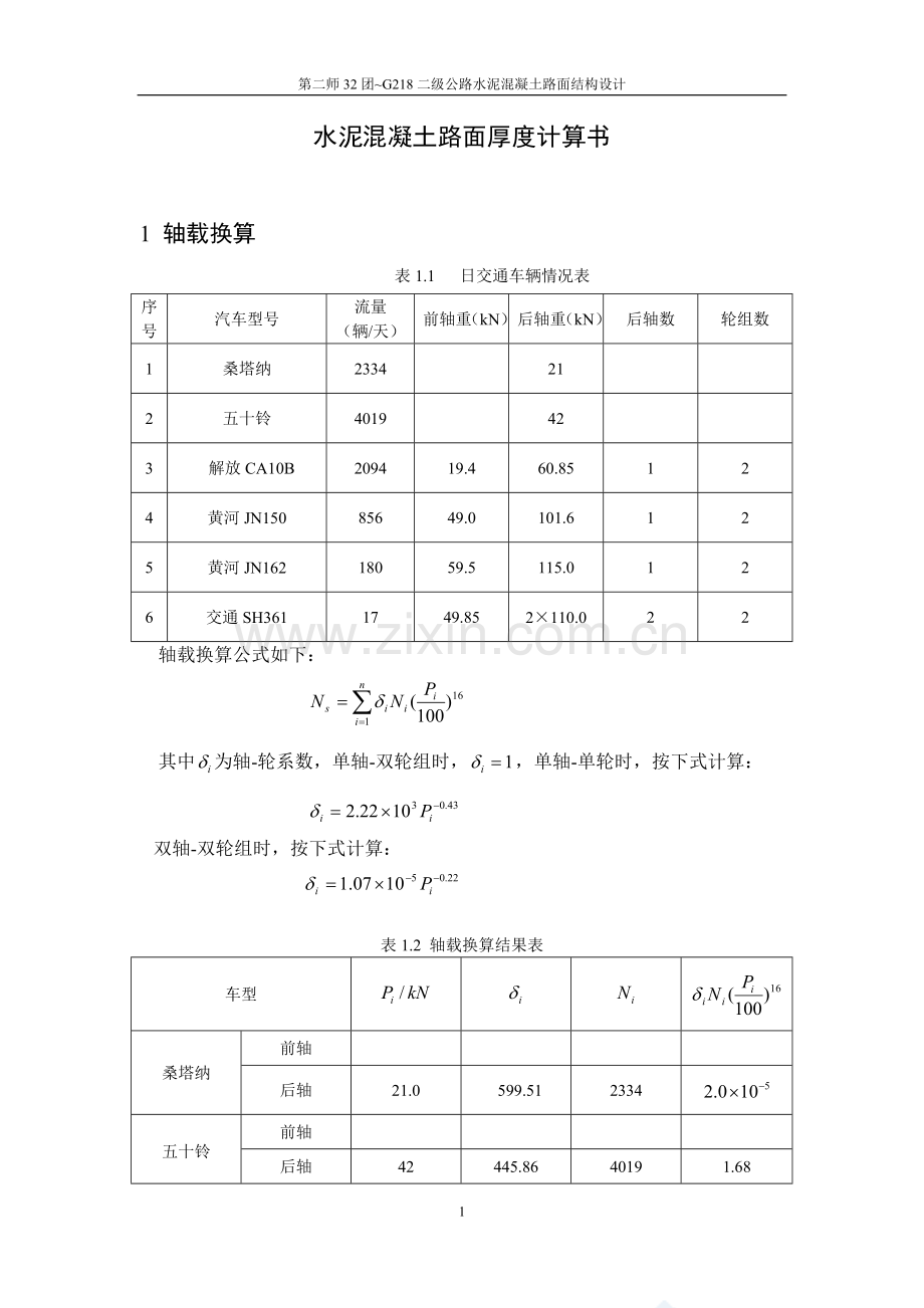 张鹏水泥混凝土路面计算书.doc_第1页