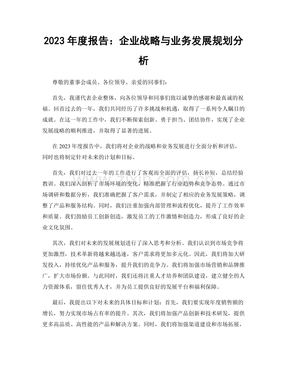 2023年度报告：企业战略与业务发展规划分析.docx_第1页