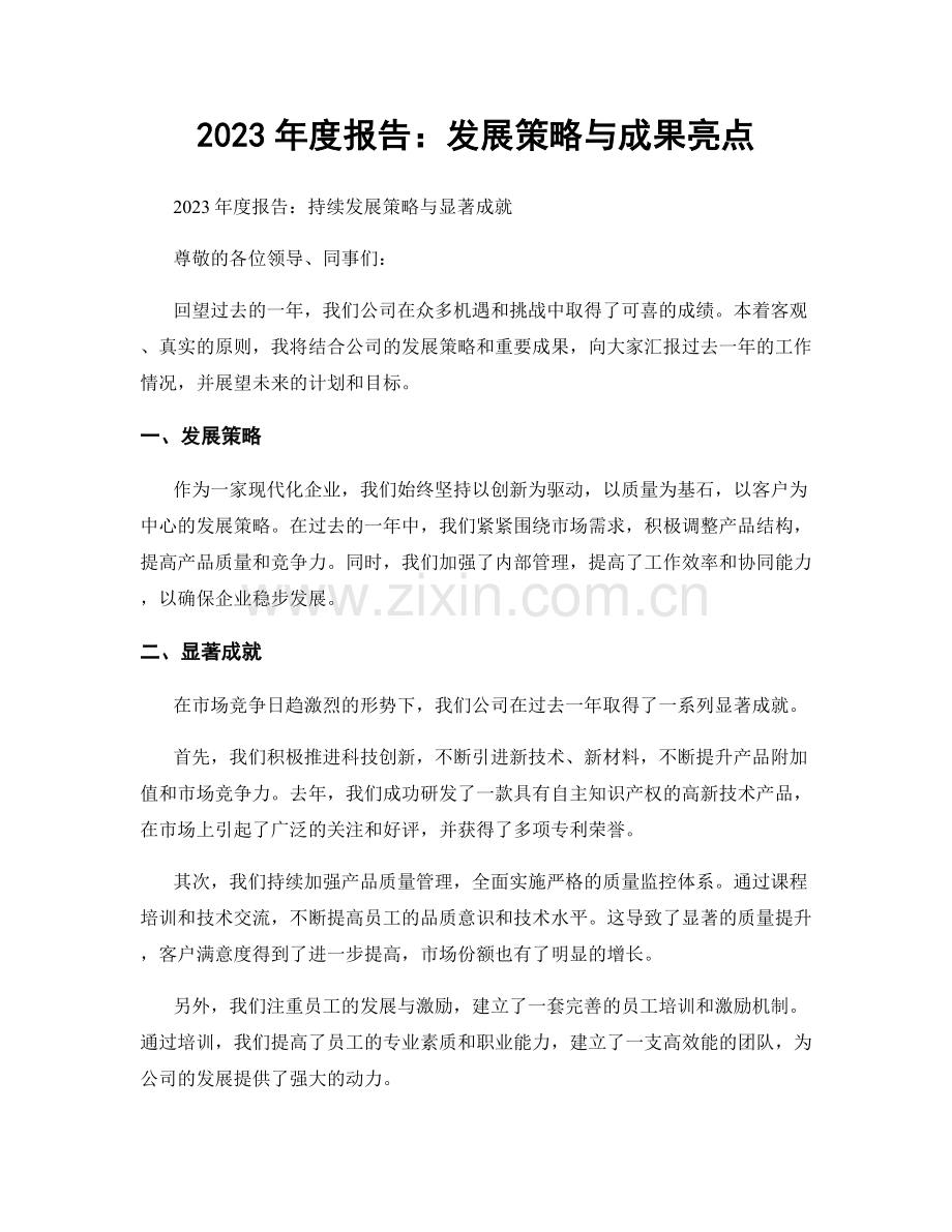 2023年度报告：发展策略与成果亮点.docx_第1页