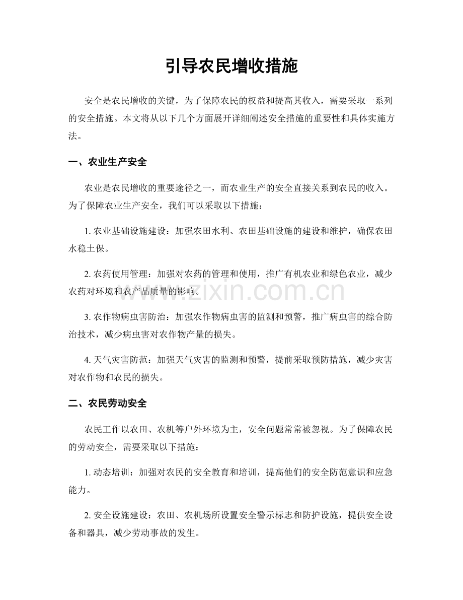 引导农民增收措施.docx_第1页