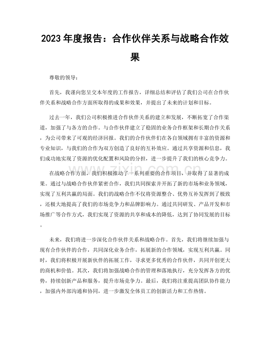 2023年度报告：合作伙伴关系与战略合作效果.docx_第1页