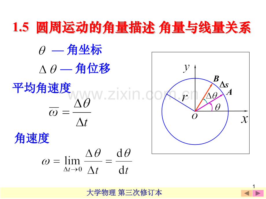 圆周运动的角量描述角量与线量关系.pptx_第1页