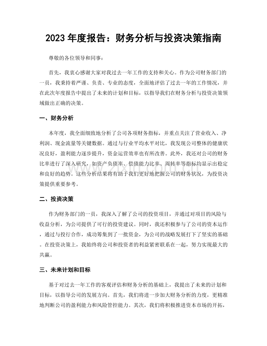 2023年度报告：财务分析与投资决策指南.docx_第1页