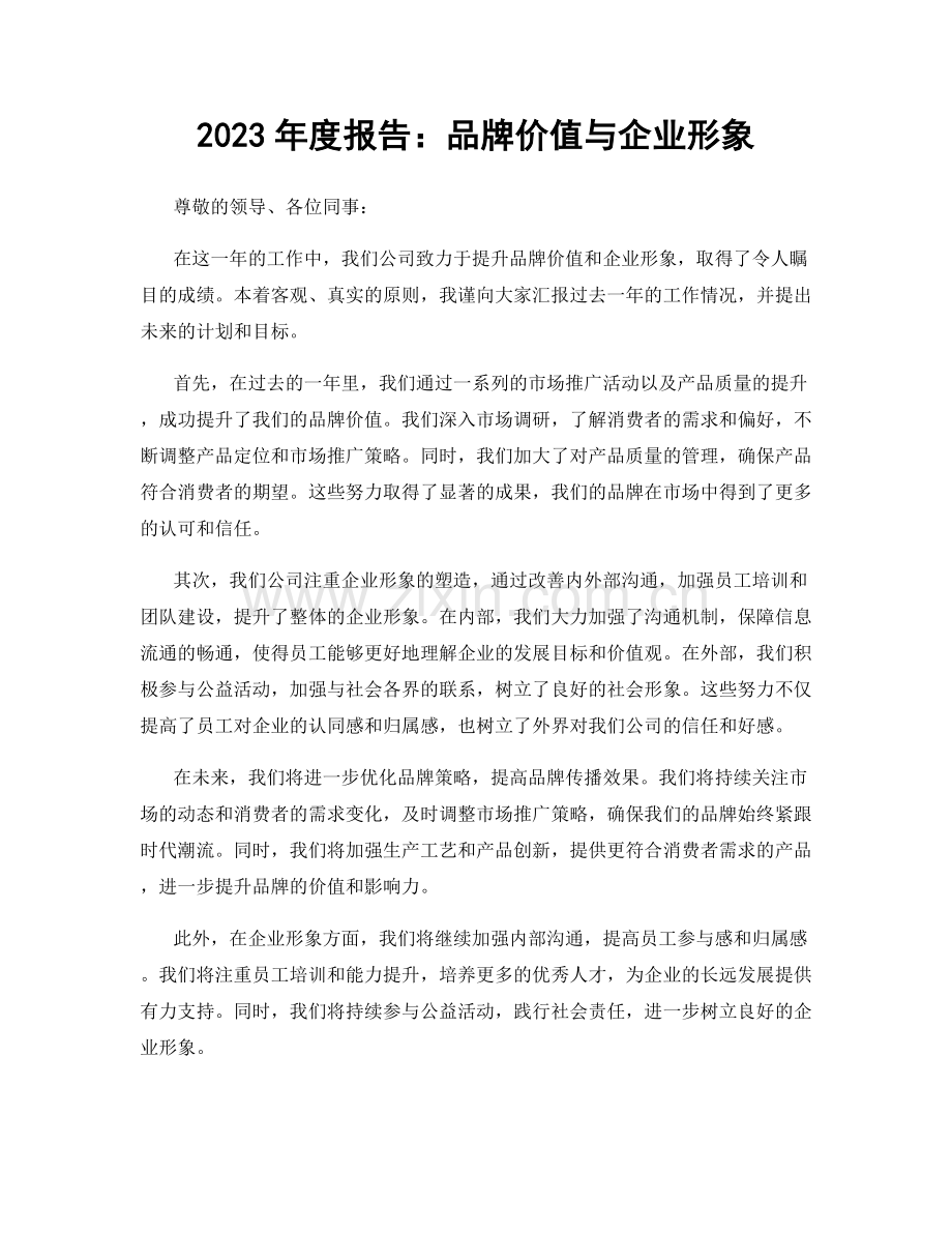 2023年度报告：品牌价值与企业形象.docx_第1页