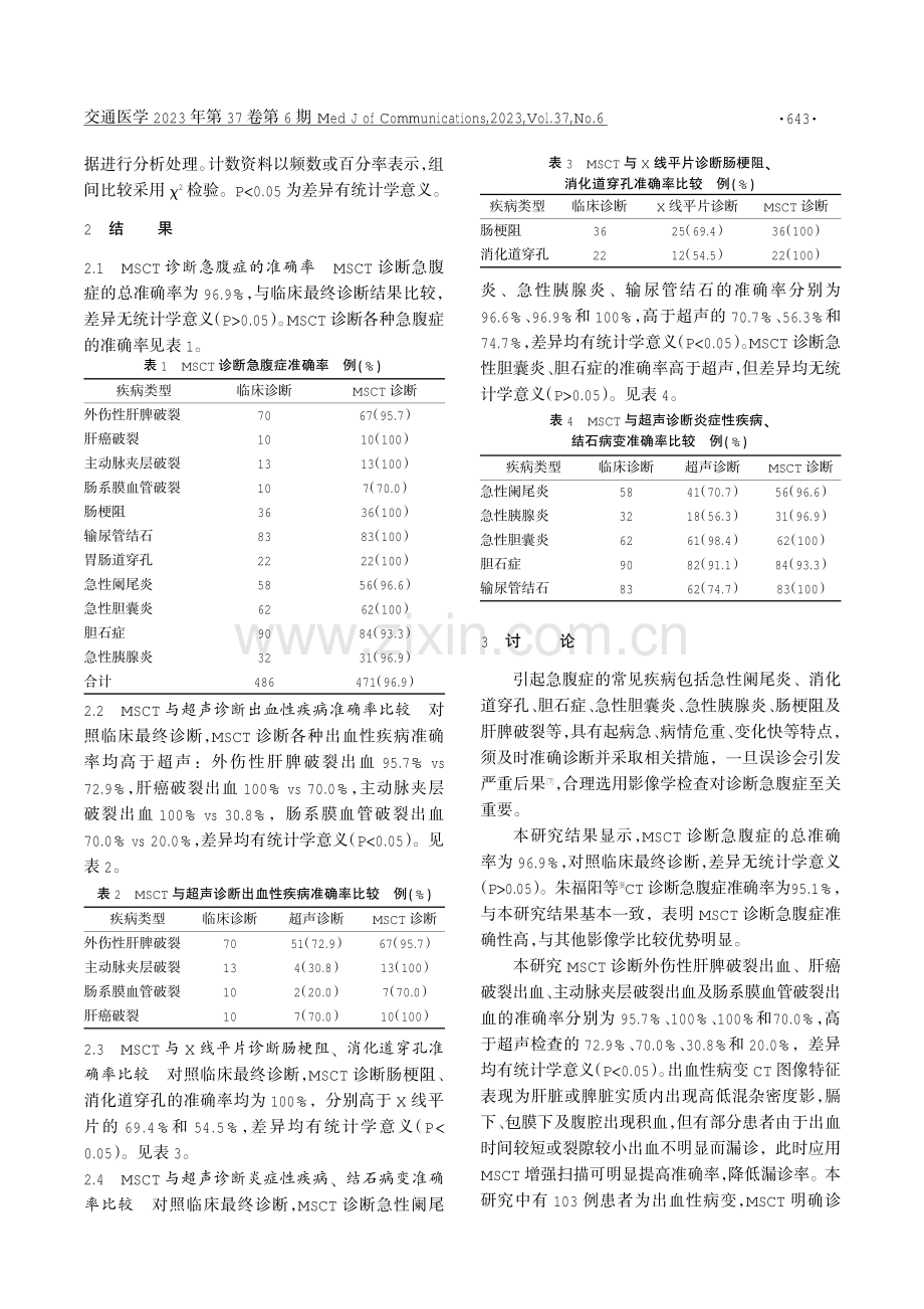 多层螺旋CT对急腹症诊断价值研究.pdf_第2页