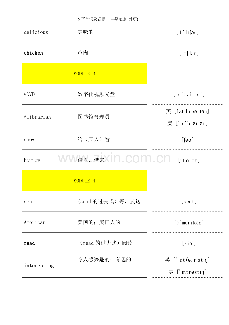 下单词及音标(一年级起点-外研).doc_第2页