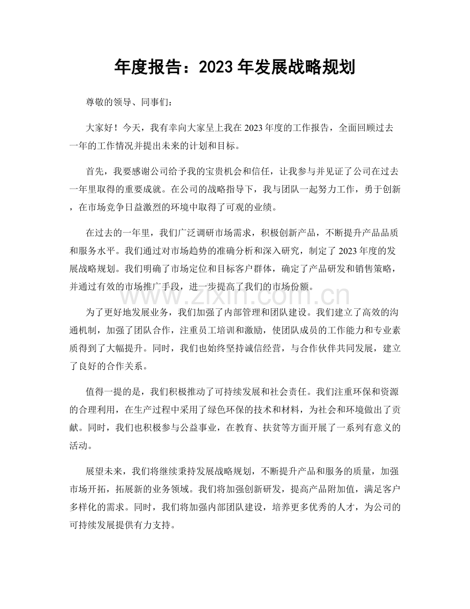 年度报告：2023年发展战略规划.docx_第1页