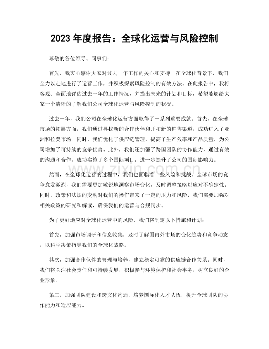 2023年度报告：全球化运营与风险控制.docx_第1页