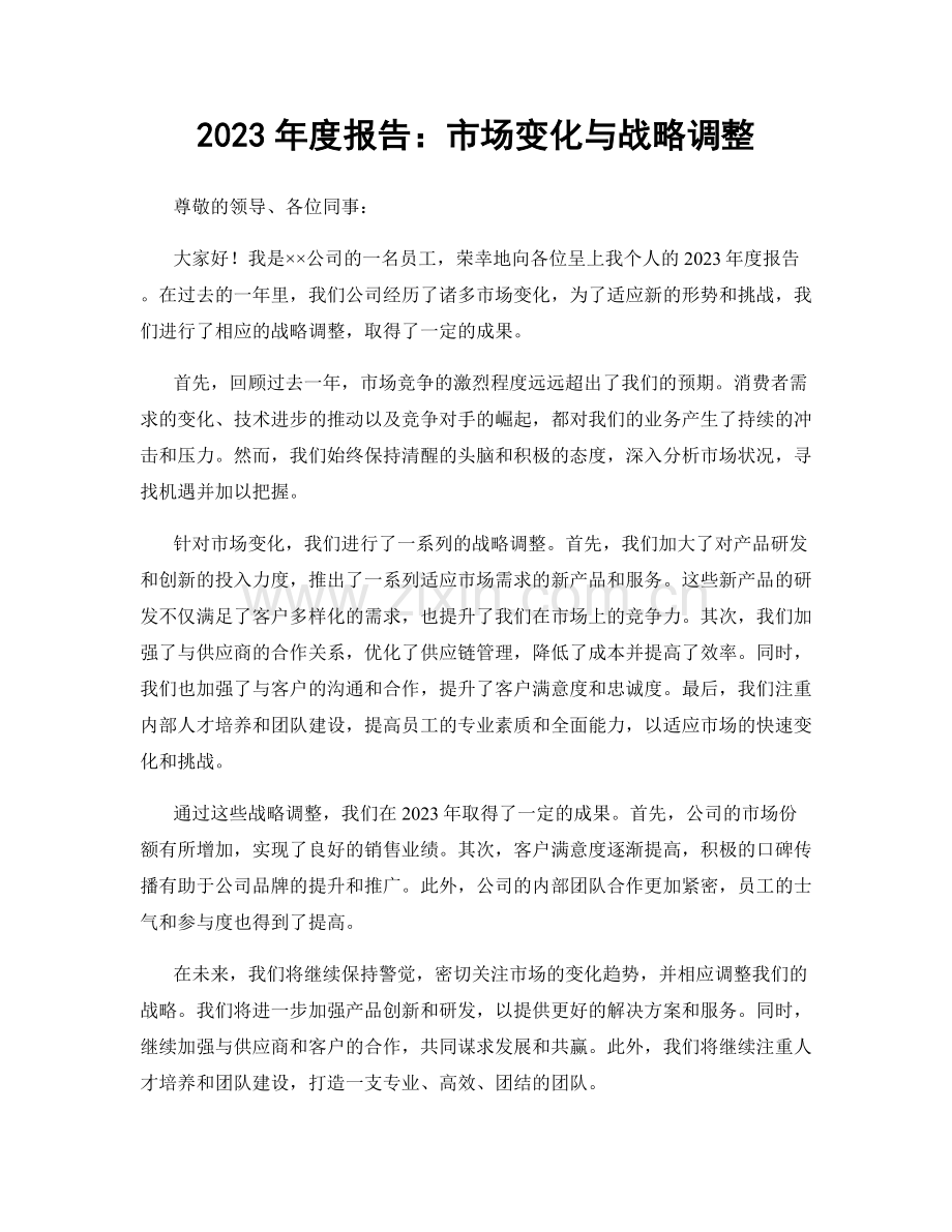 2023年度报告：市场变化与战略调整.docx_第1页