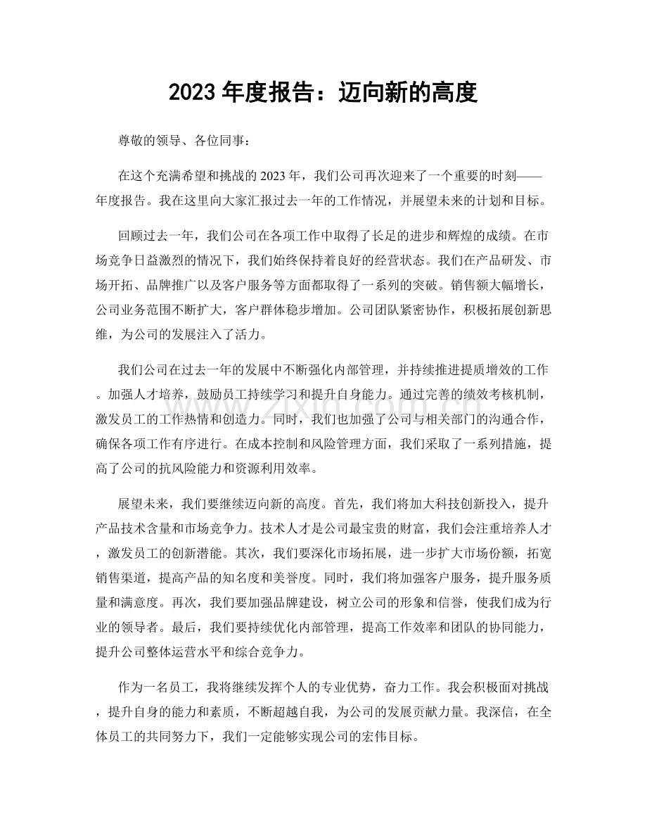 2023年度报告：迈向新的高度.docx_第1页