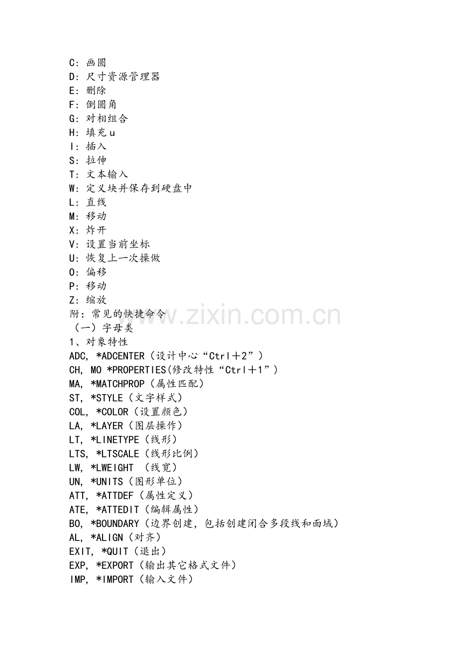 CAD属性快捷键.doc_第2页