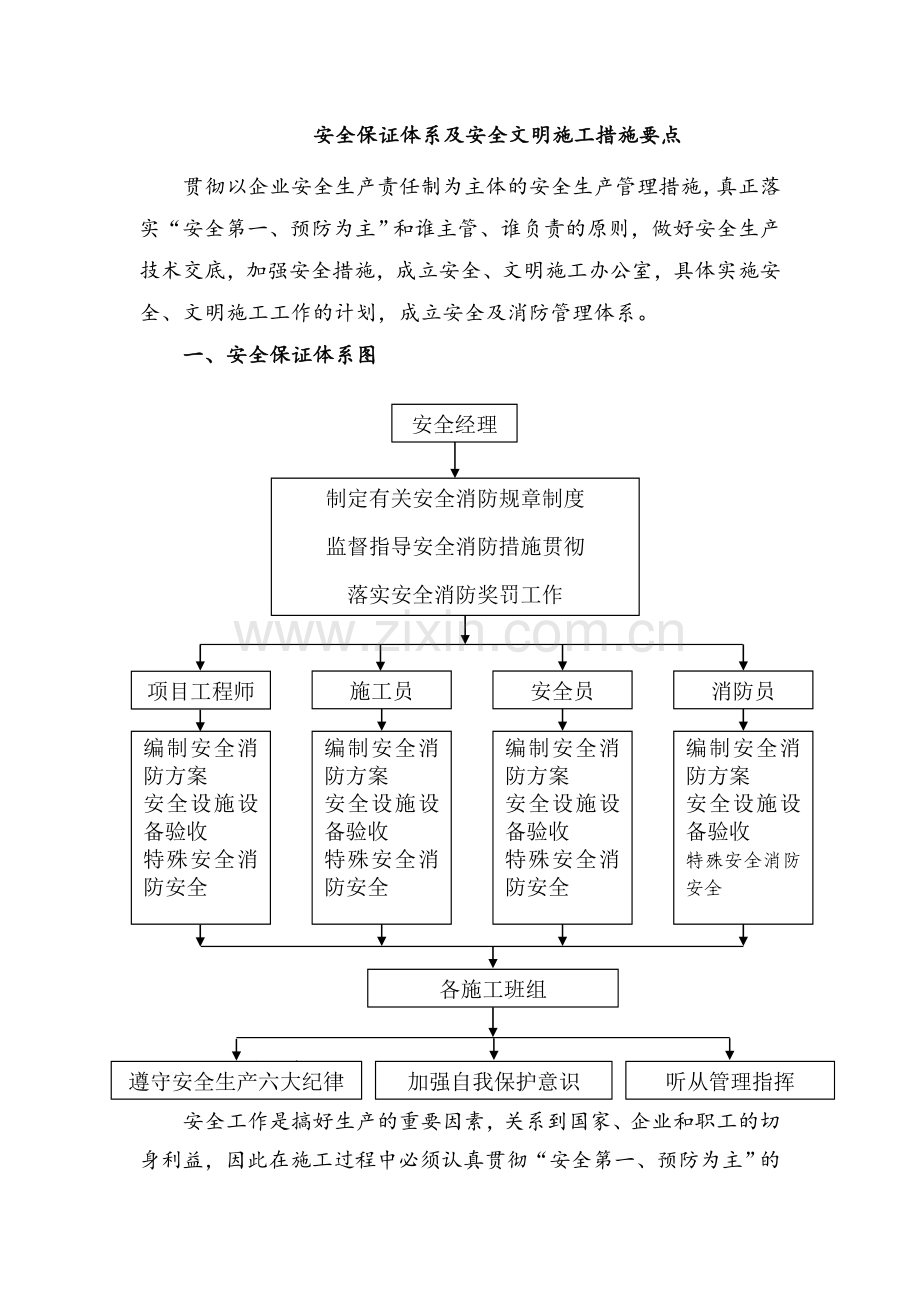 安全保证体系及安全文明施工措施要点.doc_第1页