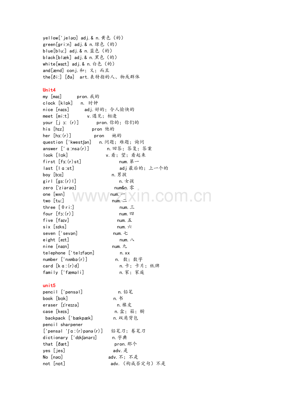 鲁教版六年级(初一)上下册英语单词(分单元带音标词义).doc_第2页