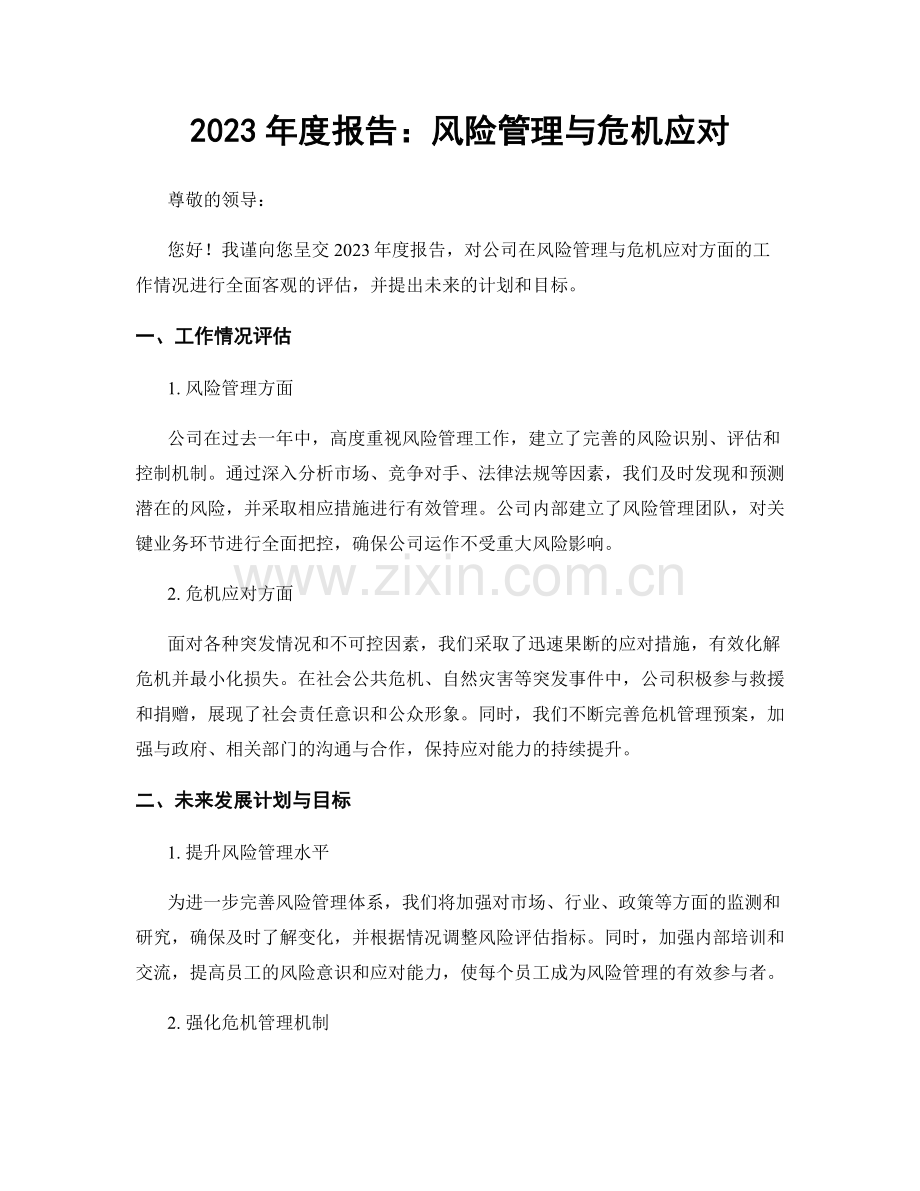 2023年度报告：风险管理与危机应对.docx_第1页