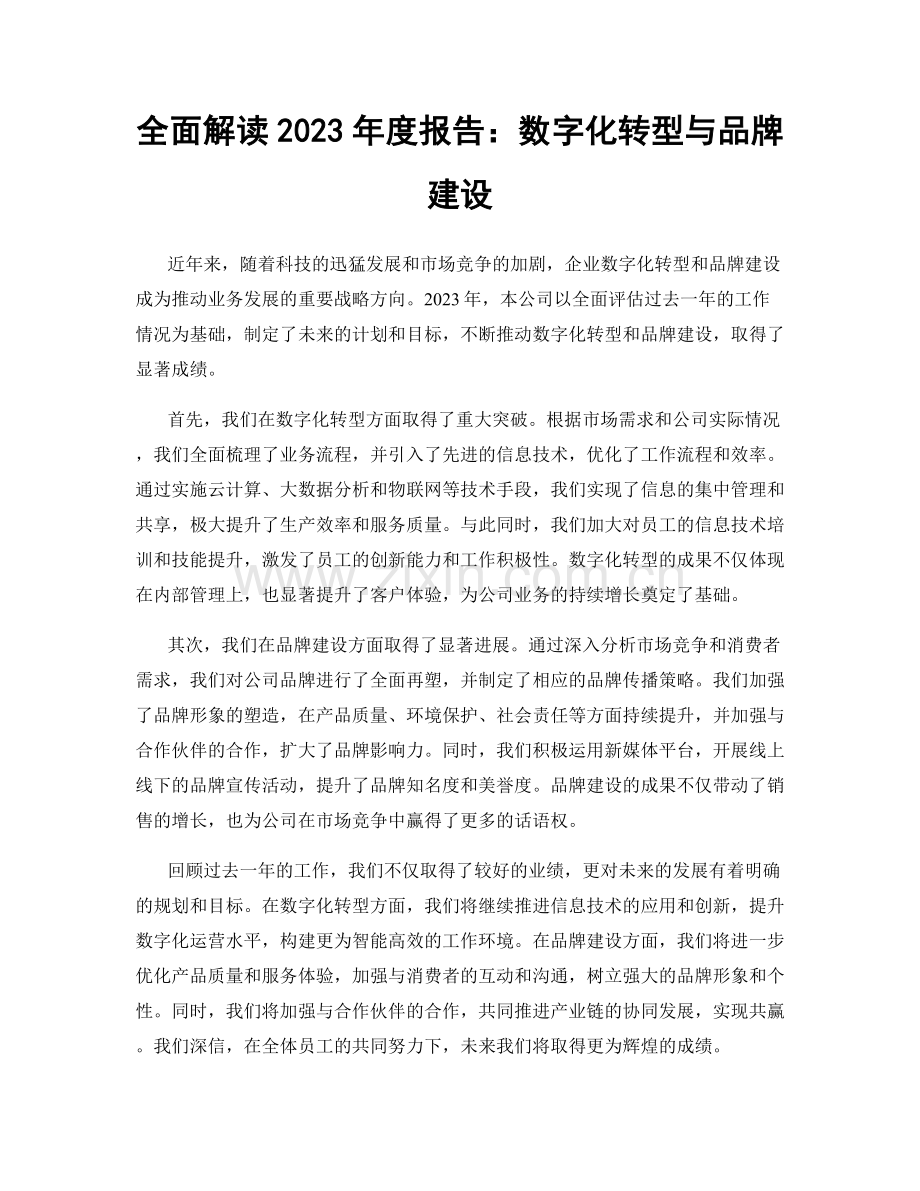 全面解读2023年度报告：数字化转型与品牌建设.docx_第1页