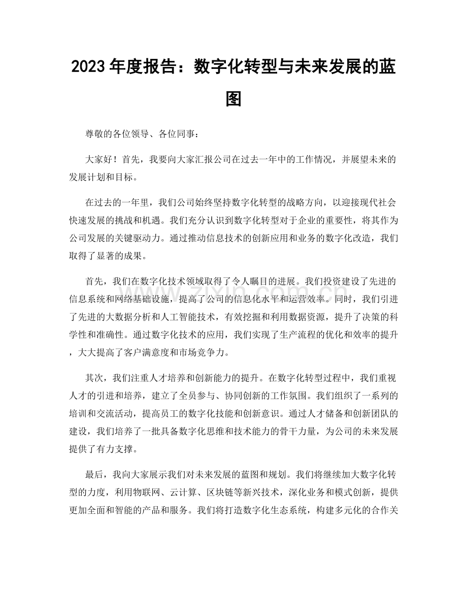 2023年度报告：数字化转型与未来发展的蓝图.docx_第1页