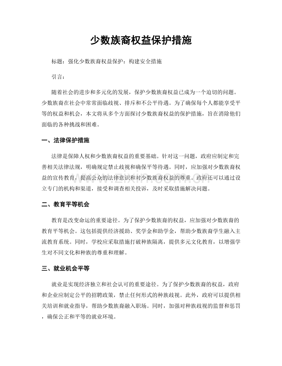 少数族裔权益保护措施.docx_第1页