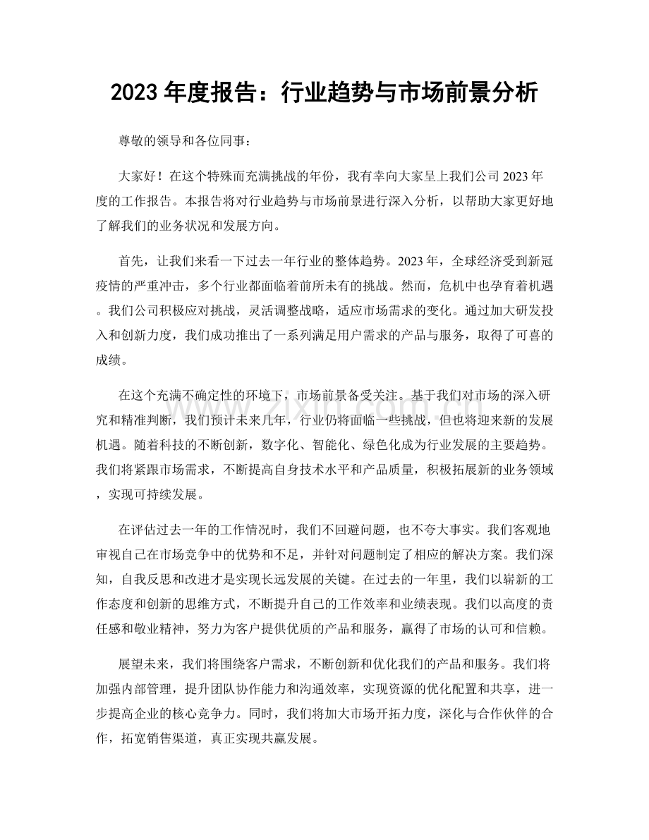 2023年度报告：行业趋势与市场前景分析.docx_第1页