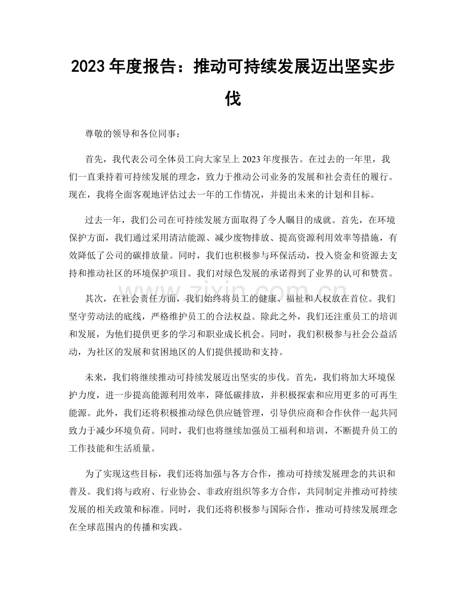 2023年度报告：推动可持续发展迈出坚实步伐.docx_第1页