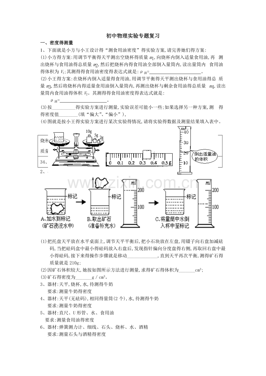 初中物理实验专题复习.doc_第1页