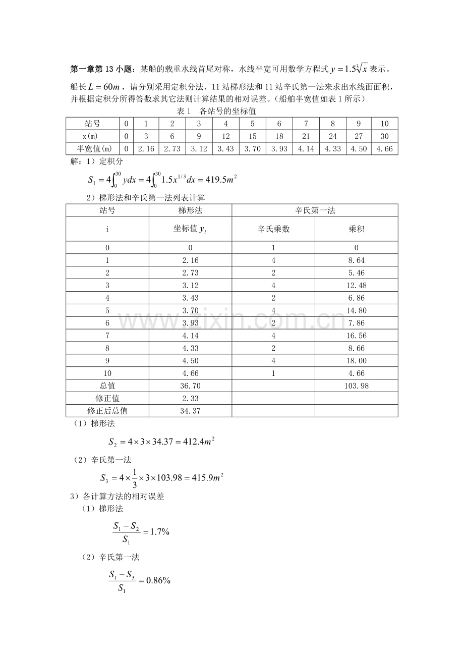 船舶静力学习题讲解1.doc_第1页