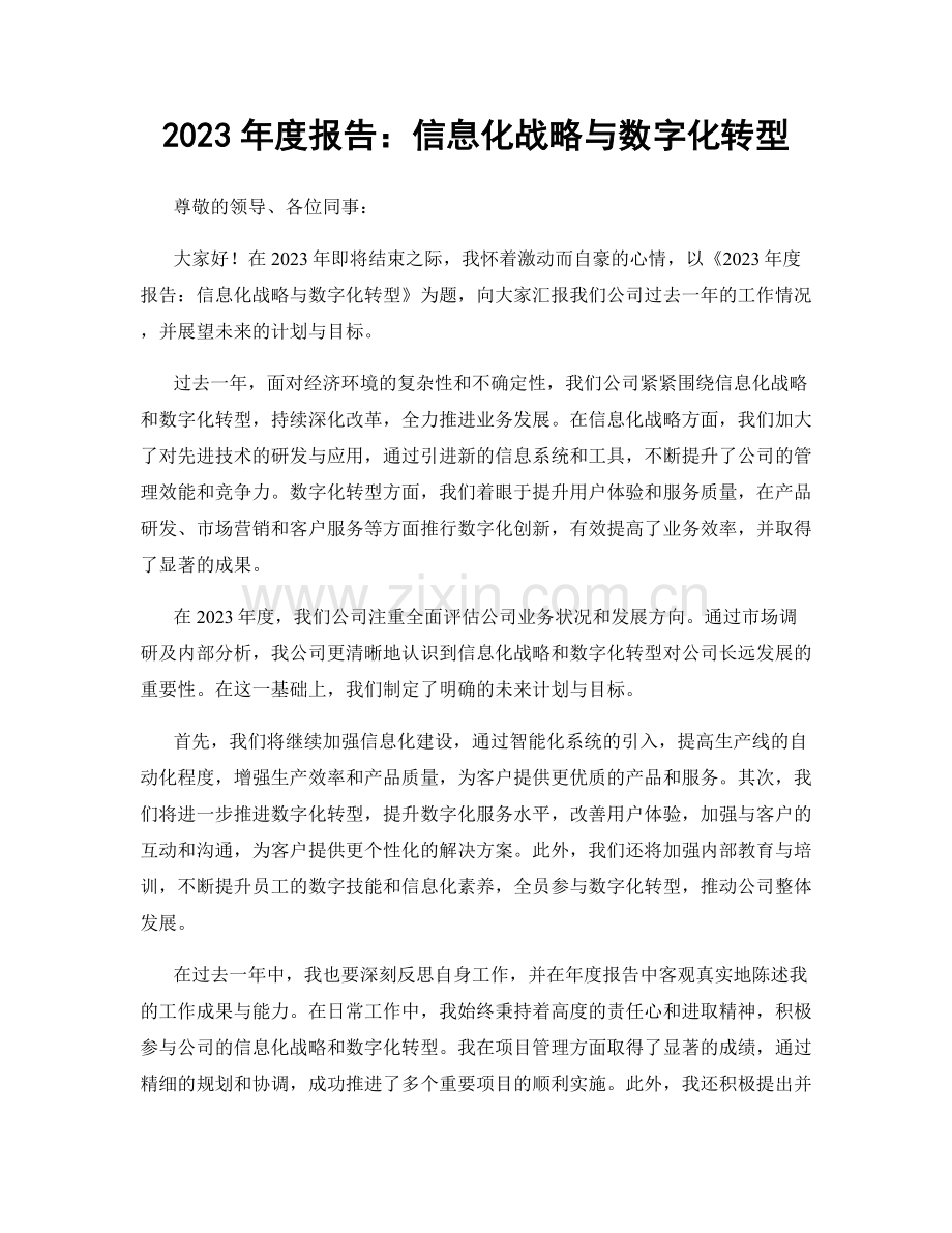 2023年度报告：信息化战略与数字化转型.docx_第1页