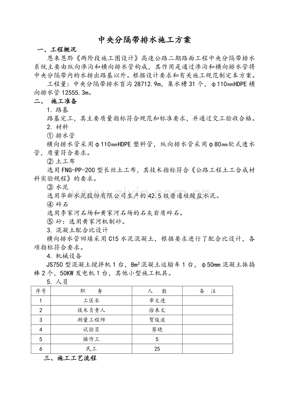 中央分隔带排水施工方案.doc_第1页