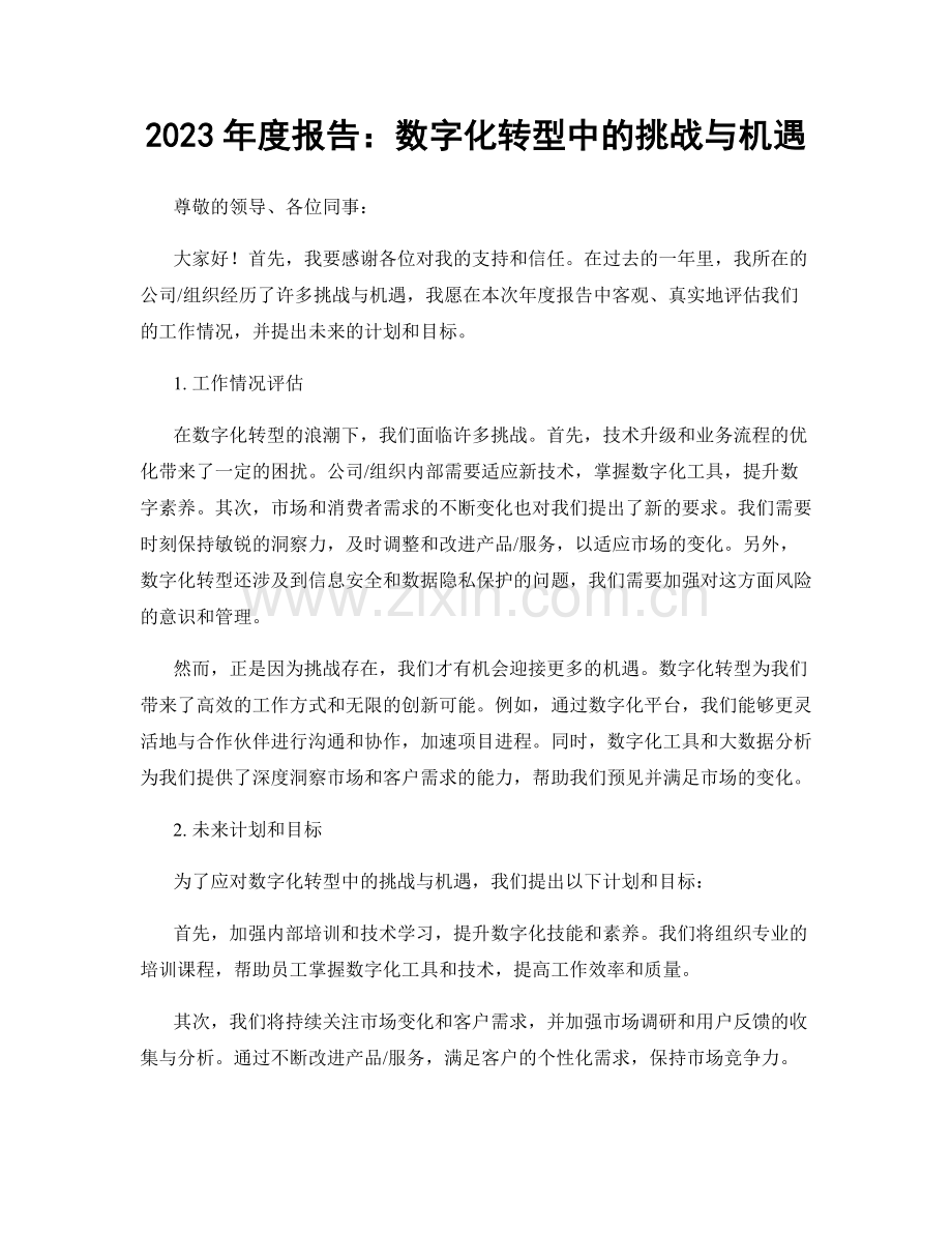 2023年度报告：数字化转型中的挑战与机遇.docx_第1页