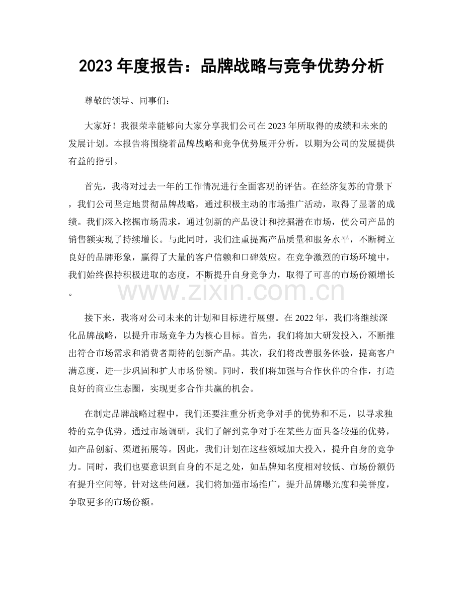 2023年度报告：品牌战略与竞争优势分析.docx_第1页