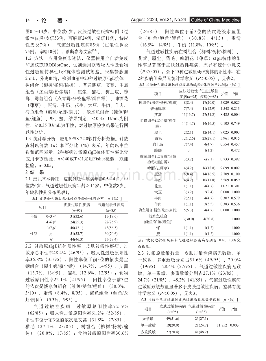 儿童皮肤和气道过敏性疾病的过敏原分布.pdf_第2页