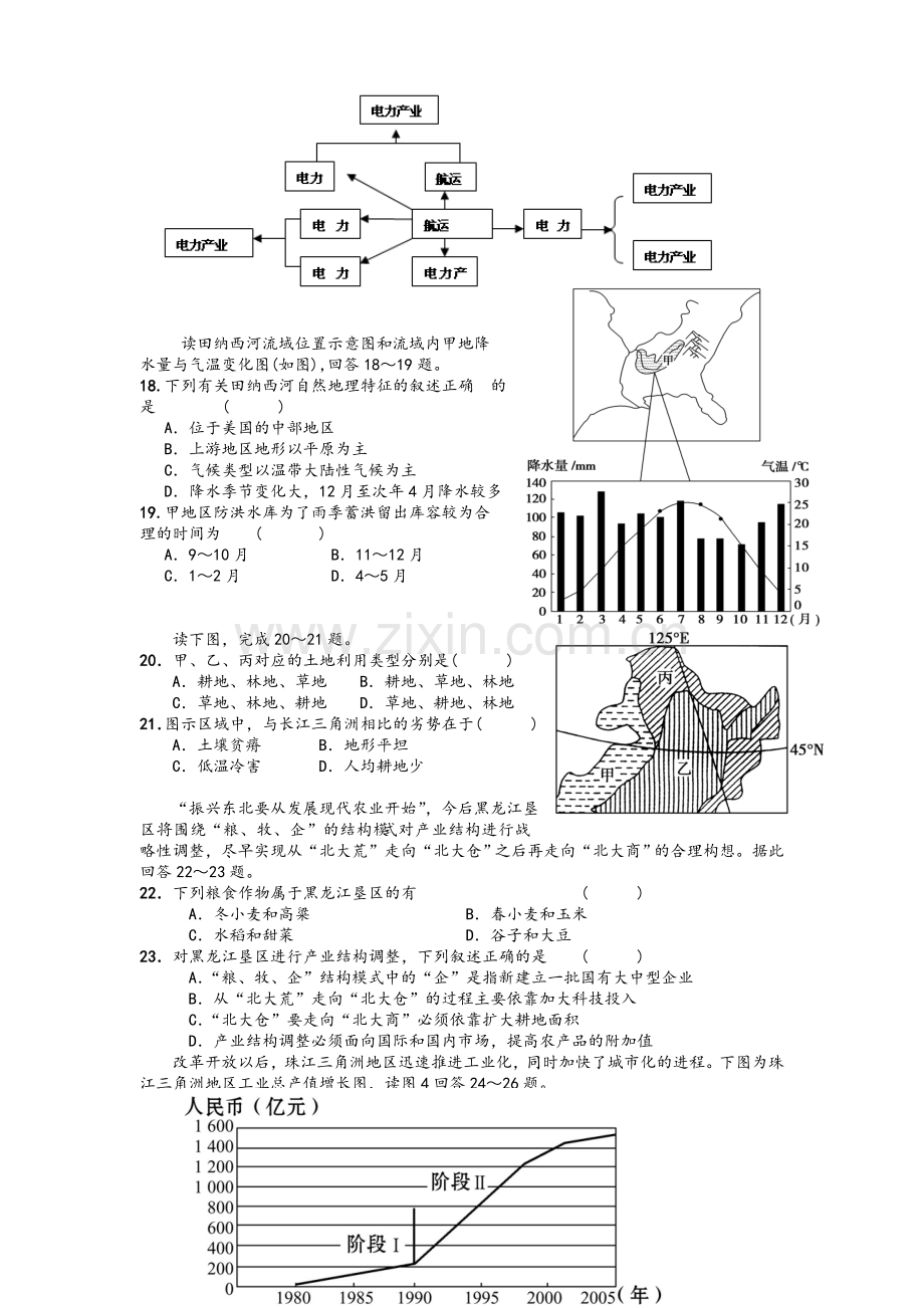 高二地理必修三期末测试题(一).doc_第3页