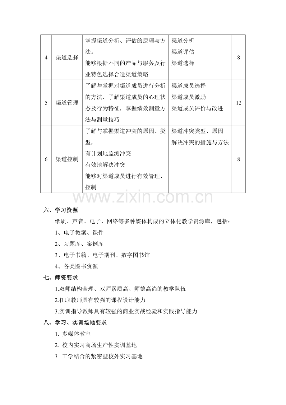 营销渠道管理课程考核标准.doc_第3页