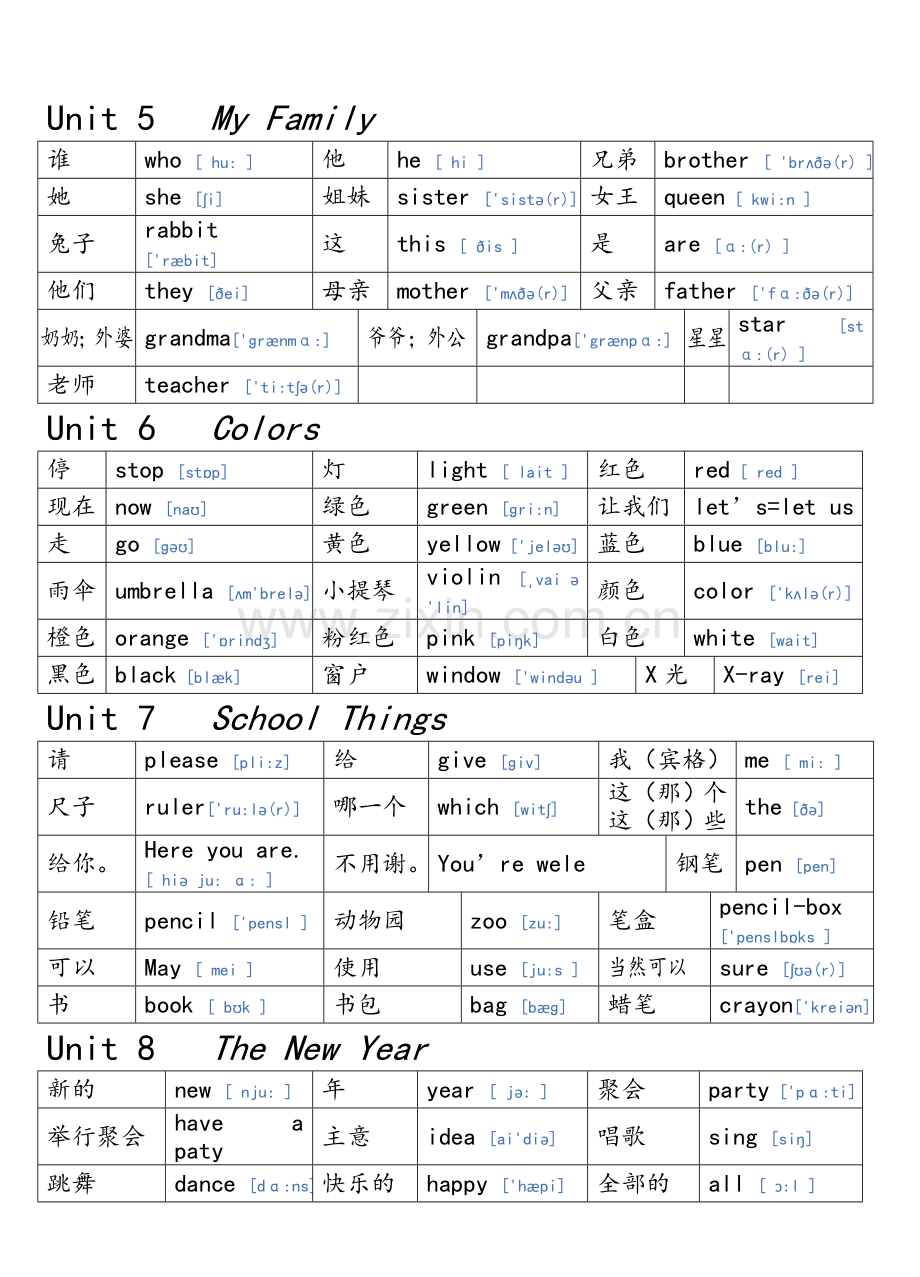 闽教版三年级上册英语单词.doc_第2页