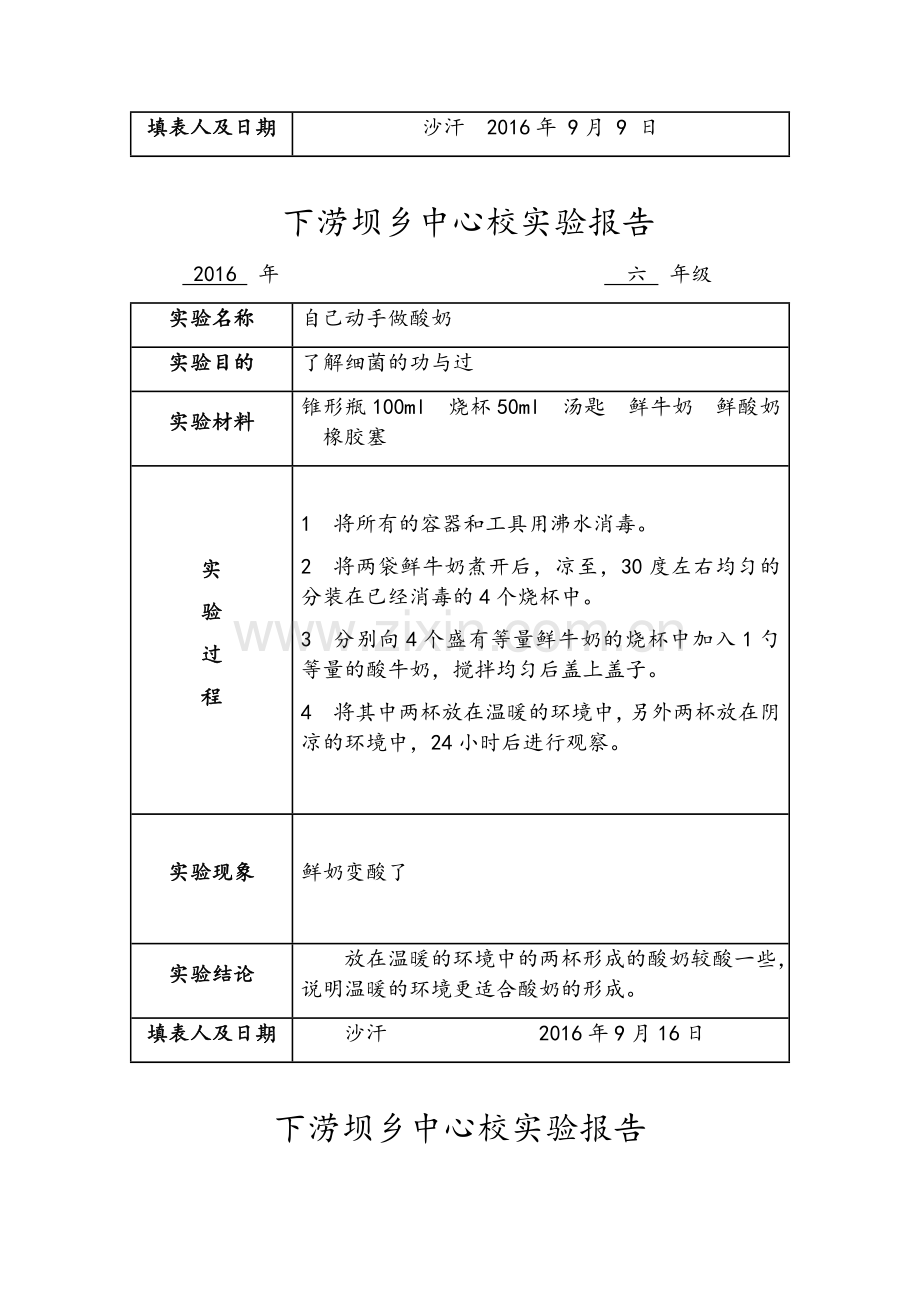 苏教版科学六年级上册实验报告单.doc_第2页