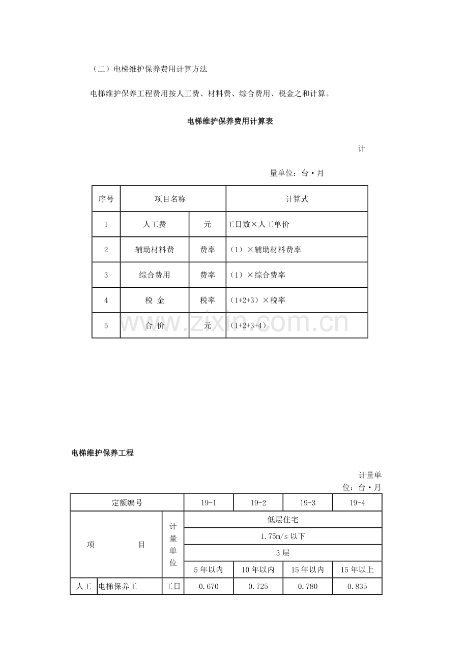 电梯维护保养工程费用计算标准.docx_第2页