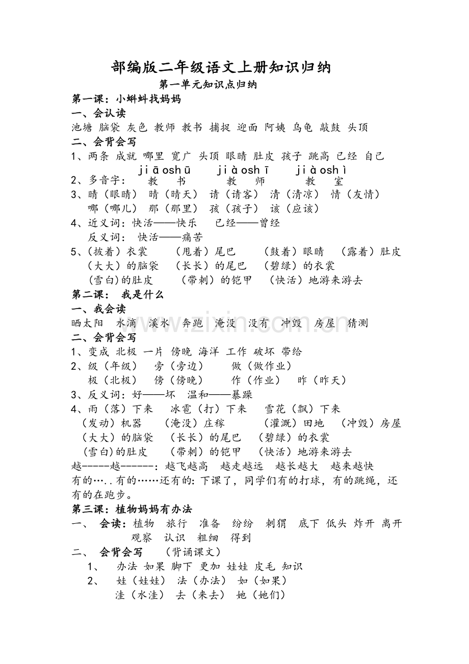 苏教版二年级语文重点知识.doc_第1页