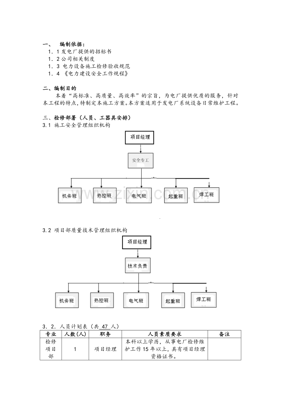 电厂运维检修实施计划方案.doc_第2页